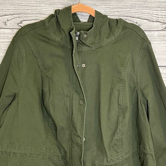 Market Spruce Kaylee Cargo Jacket Size 1X Dark Green Hooded Stitch Fix New - Picture 3 of 12